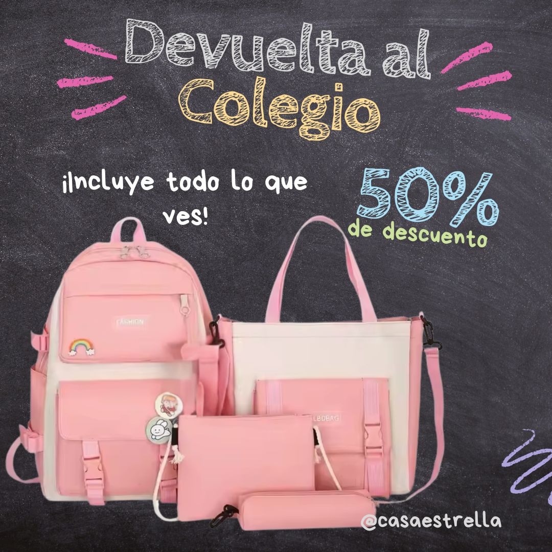 Vista 4 de Maleta Escolar 4 en 1 Kawai Morral V1